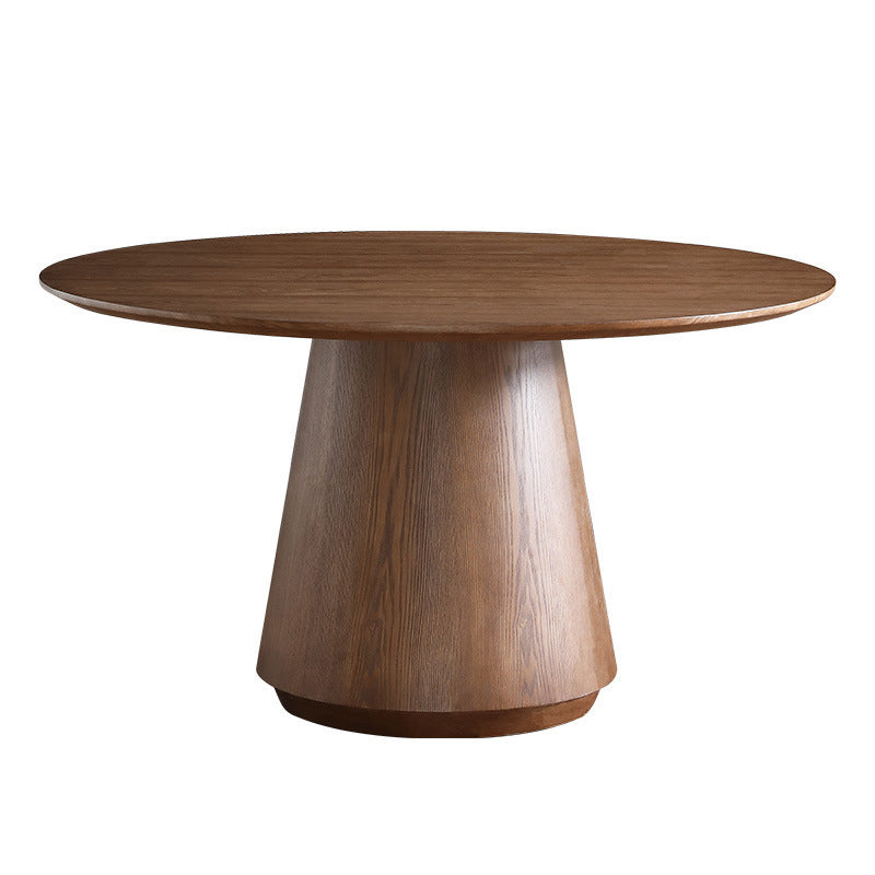 Solid Wood Dining Table Modern Round Dining Table with Pedestal Base Fixed Table Without Chairs Clearhalo 'Dining Tables & Seating' 'Dining Tables' 'dining_table' 'furn' 'furn_dining_table' 'Furniture' 'Kitchen & Dining Furniture' 5922074