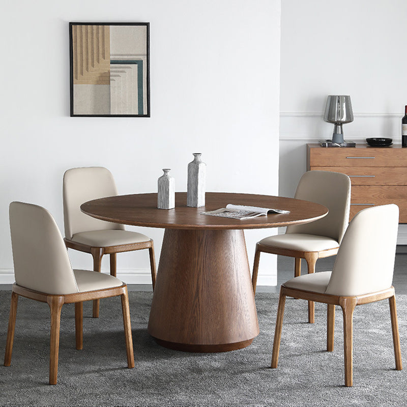 Solid Wood Dining Table Modern Round Dining Table with Pedestal Base 47.2"L x 47.2"W x 29.5"H Fixed Table Without Chairs Clearhalo 'Dining Tables & Seating' 'Dining Tables' 'dining_table' 'furn' 'furn_dining_table' 'Furniture' 'Kitchen & Dining Furniture' 5922075