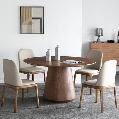 Solid Wood Dining Table Modern Round Dining Table with Pedestal Base 47.2"L x 47.2"W x 29.5"H Fixed Table Without Chairs Clearhalo 'Dining Tables & Seating' 'Dining Tables' 'dining_table' 'furn' 'furn_dining_table' 'Furniture' 'Kitchen & Dining Furniture' 5922075