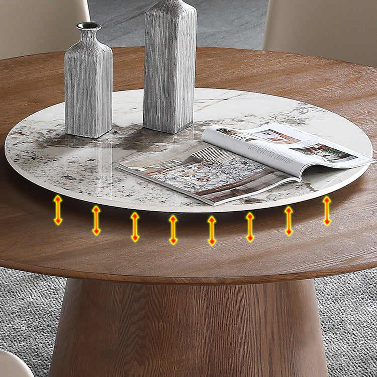 Solid Wood Dining Table Modern Round Dining Table with Pedestal Base Clearhalo 'Dining Tables & Seating' 'Dining Tables' 'dining_table' 'furn' 'furn_dining_table' 'Furniture' 'Kitchen & Dining Furniture' 5922082