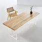 Solid Wood Dining Table Contemporary Rectangle Dining Table with Double Pedestal Base