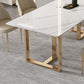 Rectangular Sintered Stone Dining Table Modern Furniture with Double Pedestal for Home