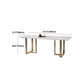 Rectangular Sintered Stone Dining Table Modern Furniture with Double Pedestal for Home