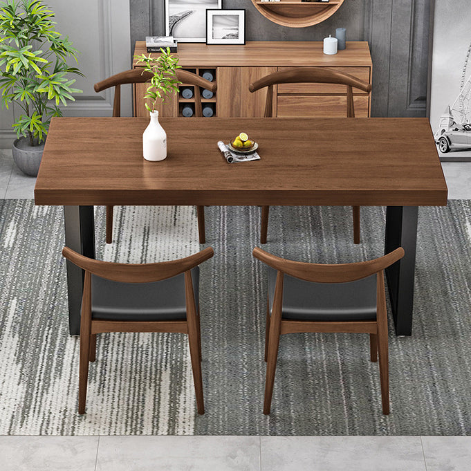 Mesa de comedor de madera sólida Mesa de comedor contemporánea con base de trineo