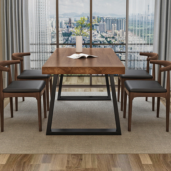 Massives Holz Esstisch zeitgenössischer Esstisch mit Schlittenbasis