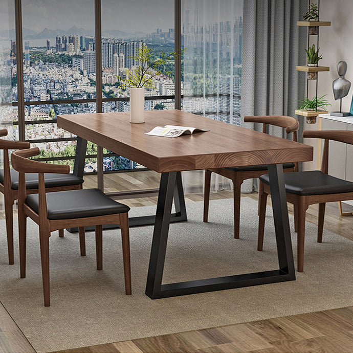 Mesa de comedor de madera sólida Mesa de comedor contemporánea con base de trineo