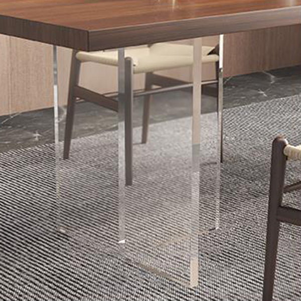 Pine Wood Dining Table Contemporary Dining Table with Double Pedestal Base Clearhalo 'Dining Tables & Seating' 'Dining Tables' 'dining_table' 'furn' 'furn_dining_table' 'Furniture' 'Kitchen & Dining Furniture' 5922179