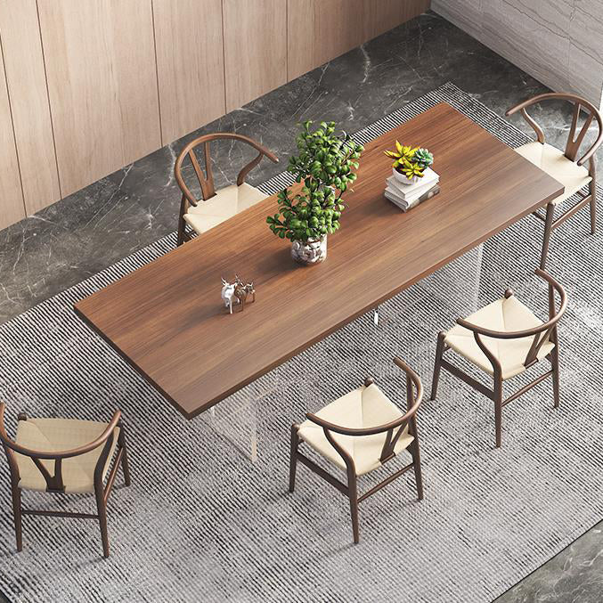 Pine Wood Dining Table Contemporary Dining Table with Double Pedestal Base Clearhalo 'Dining Tables & Seating' 'Dining Tables' 'dining_table' 'furn' 'furn_dining_table' 'Furniture' 'Kitchen & Dining Furniture' 5922180
