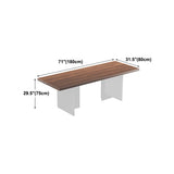 Pine Wood Dining Table Contemporary Dining Table with Double Pedestal Base Clearhalo 'Dining Tables & Seating' 'Dining Tables' 'dining_table' 'furn' 'furn_dining_table' 'Furniture' 'Kitchen & Dining Furniture' 5922184