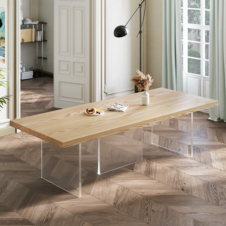 Pine Wood Dining Table Traditional Luxury Dining Table with 3 Legs