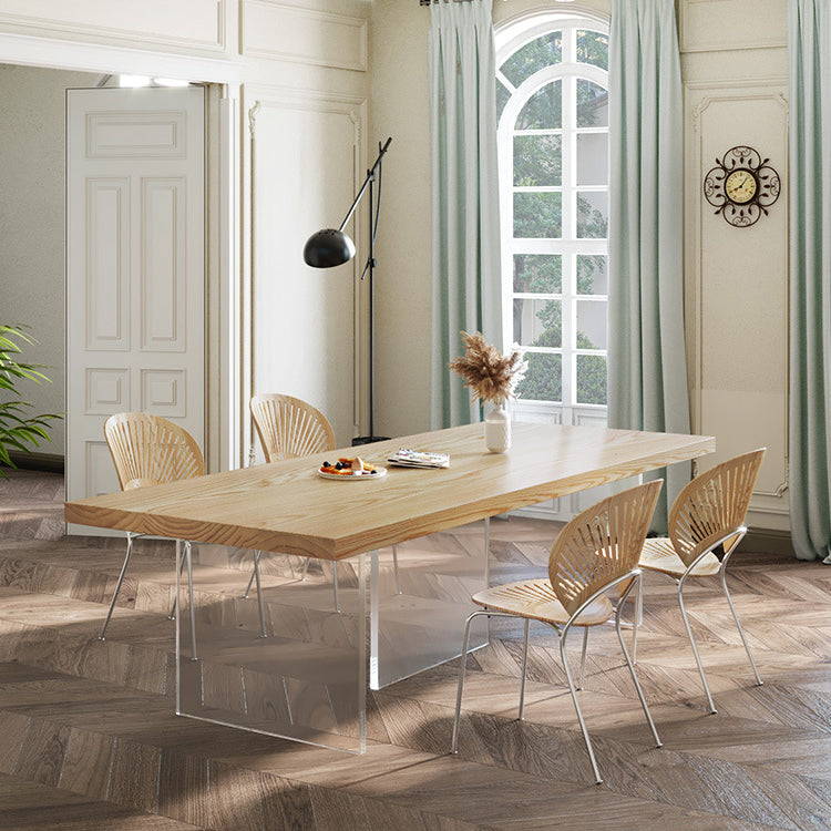 Pine Wood Dining Table Traditional Luxury Dining Table with 3 Legs