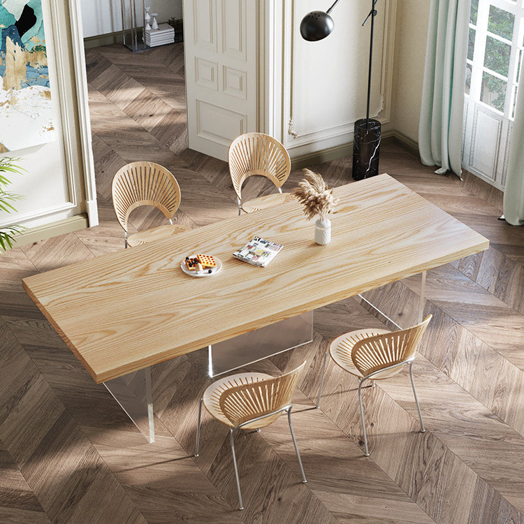 Pine Wood Dining Table Traditional Luxury Dining Table with 3 Legs