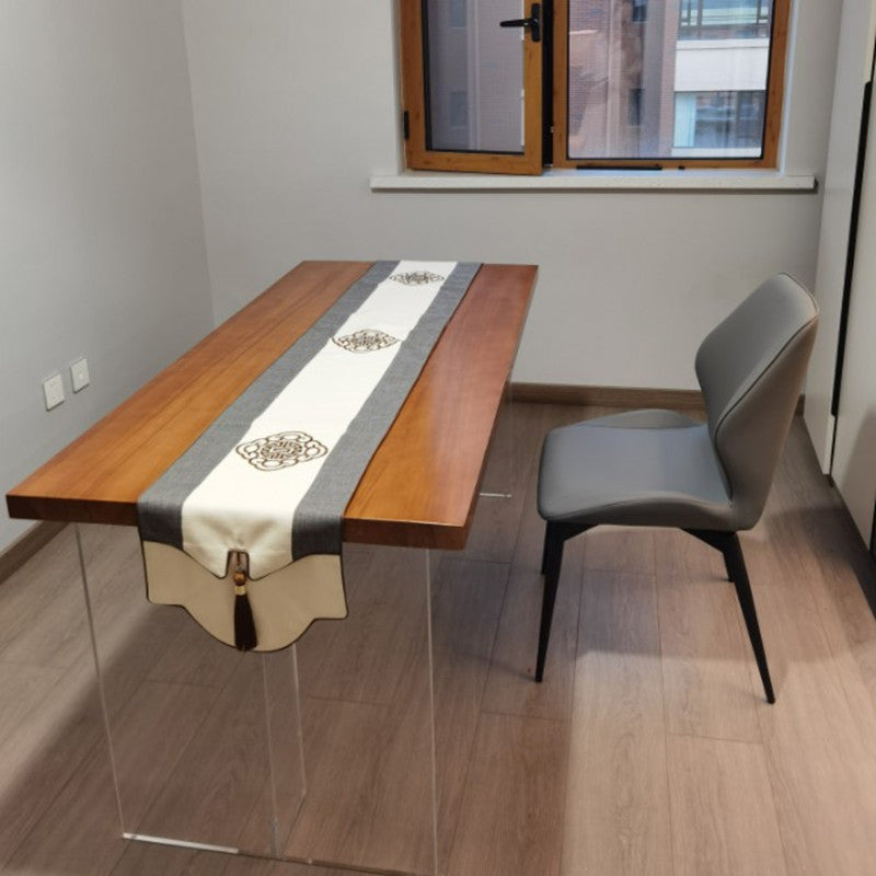 Mesa de comedor de madera Mesa de comedor contemporánea con base de pedestal doble