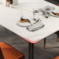 Stone Top Table Contemporary Dining Table with 4 Legs in Black Clearhalo 'Dining Tables & Seating' 'Dining Tables' 'dining_table' 'furn' 'furn_dining_table' 'Furniture' 'Kitchen & Dining Furniture' 5922291