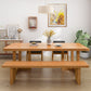 Pine Wood Dining Table Contemporary Table with Double Pedestal Base 70.9"L x 31.5"W x 29.5"H Without Chairs Clearhalo 'Dining Tables & Seating' 'Dining Tables' 'dining_table' 'furn' 'furn_dining_table' 'Furniture' 'Kitchen & Dining Furniture' 5922299