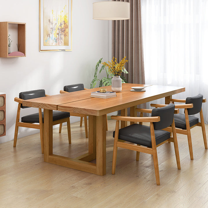 Pine Wood Dining Table Contemporary Table with Double Pedestal Base 47.2"L x 23.6"W x 29.5"H Without Chairs Clearhalo 'Dining Tables & Seating' 'Dining Tables' 'dining_table' 'furn' 'furn_dining_table' 'Furniture' 'Kitchen & Dining Furniture' 5922300