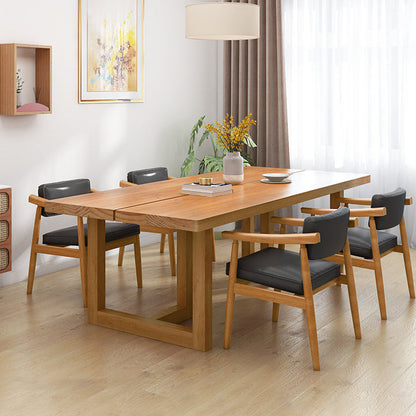 Pine Wood Dining Table Contemporary Table with Double Pedestal Base 47.2"L x 23.6"W x 29.5"H Without Chairs Clearhalo 'Dining Tables & Seating' 'Dining Tables' 'dining_table' 'furn' 'furn_dining_table' 'Furniture' 'Kitchen & Dining Furniture' 5922300
