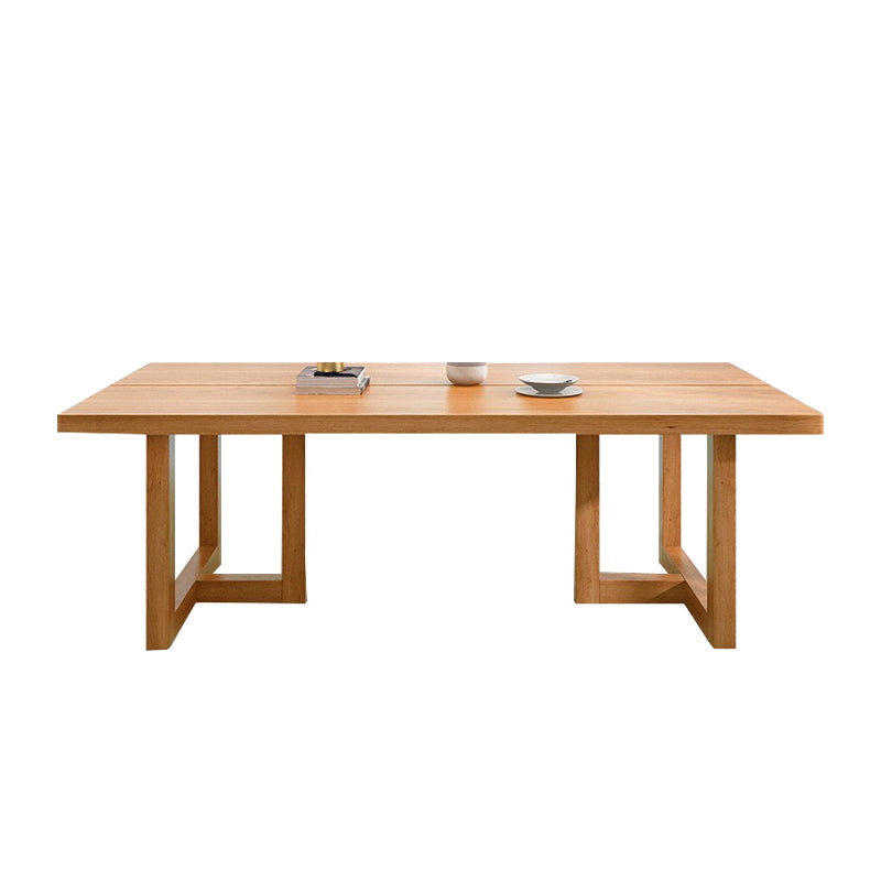 Pine Wood Dining Table Contemporary Table with Double Pedestal Base Without Chairs Clearhalo 'Dining Tables & Seating' 'Dining Tables' 'dining_table' 'furn' 'furn_dining_table' 'Furniture' 'Kitchen & Dining Furniture' 5922302