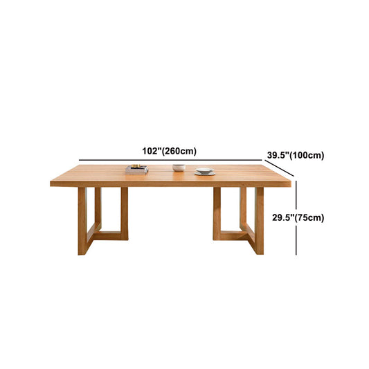 Pine Wood Dining Table Contemporary Table with Double Pedestal Base Clearhalo 'Dining Tables & Seating' 'Dining Tables' 'dining_table' 'furn' 'furn_dining_table' 'Furniture' 'Kitchen & Dining Furniture' 5922313
