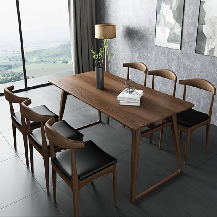 Pine Wood Dining Table Industrial Rectangle Table with Sled Base 70.9"L x 31.5"W x 29.5"H Without Chairs Clearhalo 'Dining Tables & Seating' 'Dining Tables' 'dining_table' 'furn' 'furn_dining_table' 'Furniture' 'Kitchen & Dining Furniture' 5922316