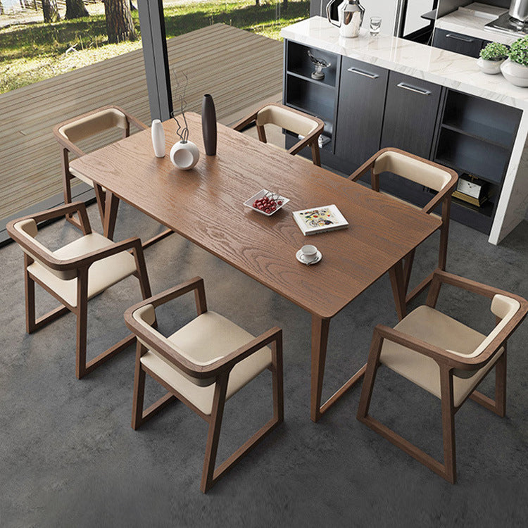 Pine Wood Dining Table Industrial Rectangle Table with Sled Base Clearhalo 'Dining Tables & Seating' 'Dining Tables' 'dining_table' 'furn' 'furn_dining_table' 'Furniture' 'Kitchen & Dining Furniture' 5922322