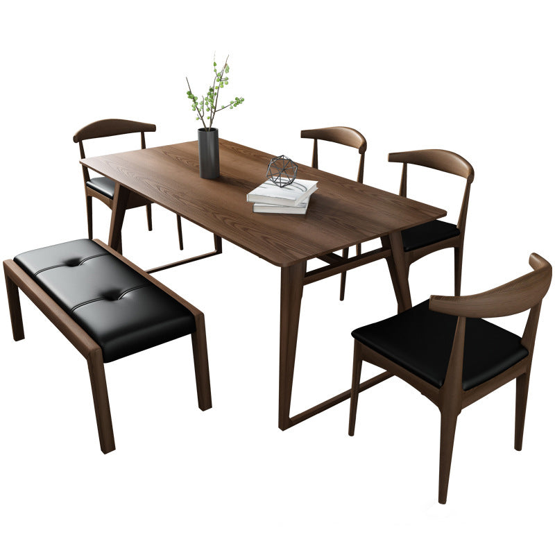 Pine Wood Dining Table Industrial Rectangle Table with Sled Base Clearhalo 'Dining Tables & Seating' 'Dining Tables' 'dining_table' 'furn' 'furn_dining_table' 'Furniture' 'Kitchen & Dining Furniture' 5922323