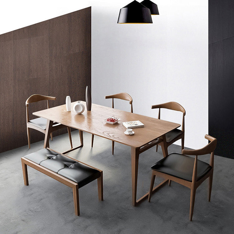 Pine Wood Dining Table Industrial Rectangle Table with Sled Base Clearhalo 'Dining Tables & Seating' 'Dining Tables' 'dining_table' 'furn' 'furn_dining_table' 'Furniture' 'Kitchen & Dining Furniture' 5922324