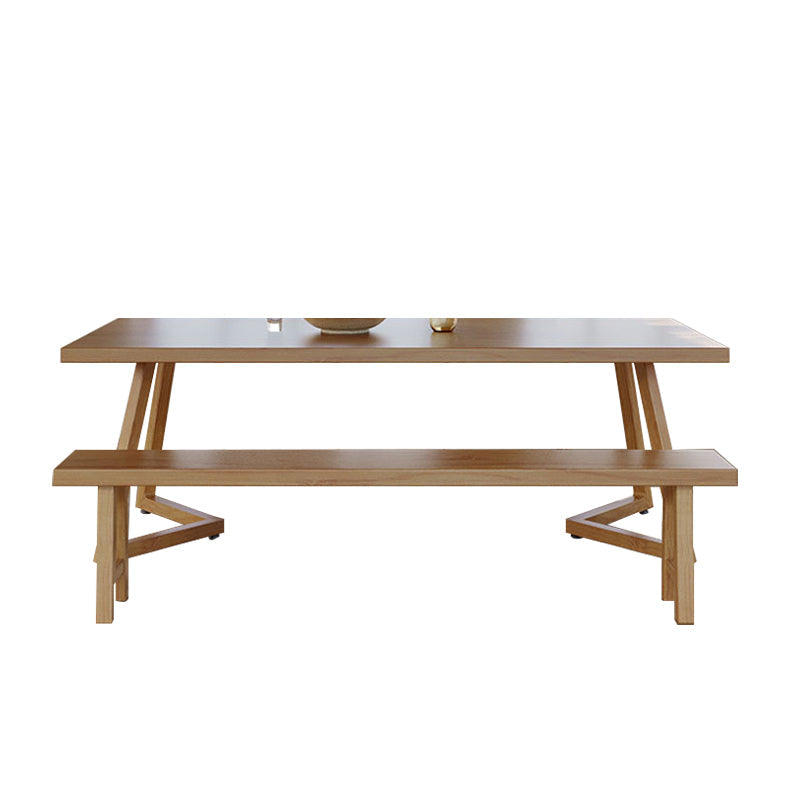 Dennenhout eettafel moderne rechthoek eettafel met sleeënbasis