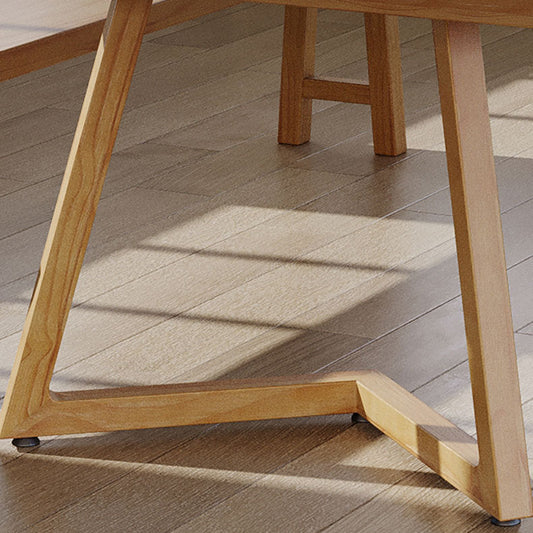 Pine Wood Dining Table Modern Rectangle Dining Table with Sled Base