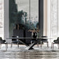 Stone Dining Table Traditional Luxury Dining Table with Pedestal Base Black Black Clearhalo 'Dining Tables & Seating' 'Dining Tables' 'dining_table' 'furn' 'furn_dining_table' 'Furniture' 'Kitchen & Dining Furniture' 5922354