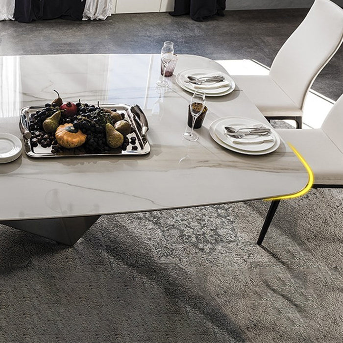 Stone Dining Table Traditional Luxury Dining Table with Pedestal Base Clearhalo 'Dining Tables & Seating' 'Dining Tables' 'dining_table' 'furn' 'furn_dining_table' 'Furniture' 'Kitchen & Dining Furniture' 5922358