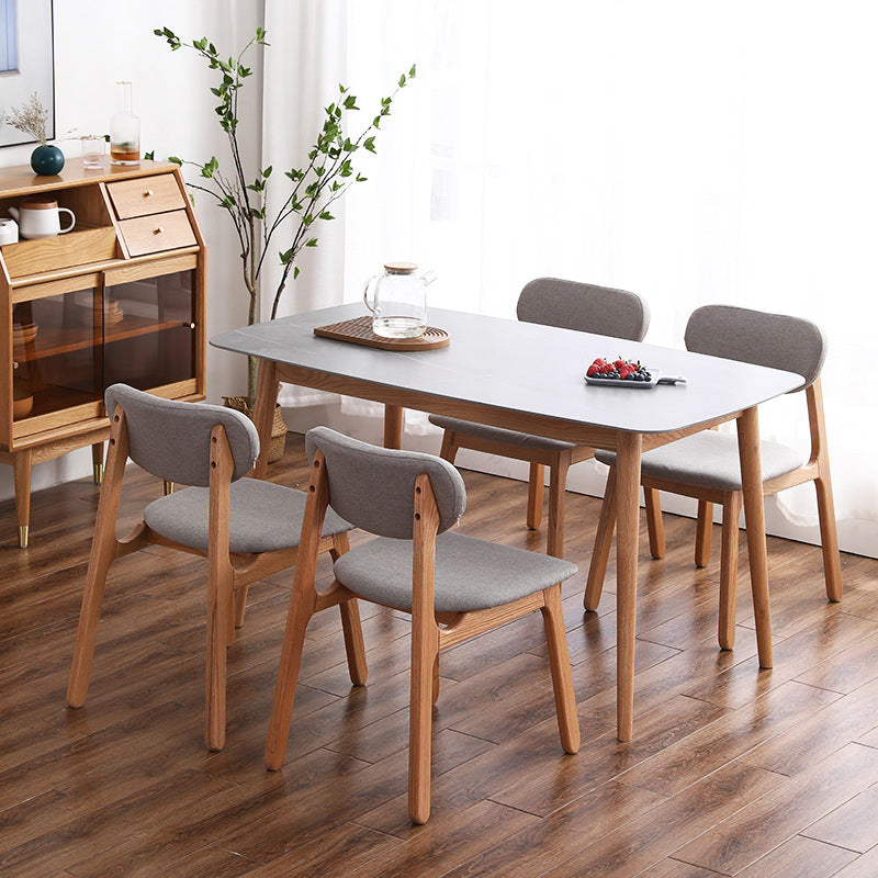 Mesa de comedor de piedra sinterizada rectangular muebles modernos con 4 patas para oficina