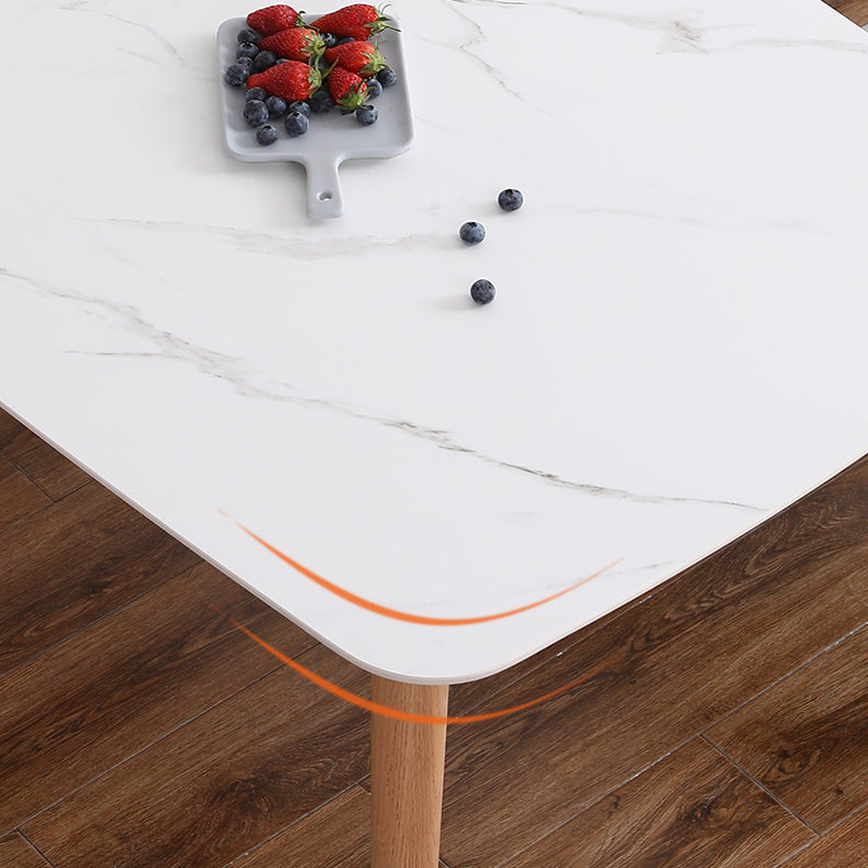 Mesa de comedor de piedra sinterizada rectangular muebles modernos con 4 patas para oficina