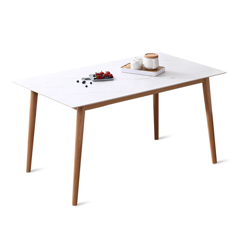 Mesa de comedor de piedra sinterizada rectangular muebles modernos con 4 patas para oficina