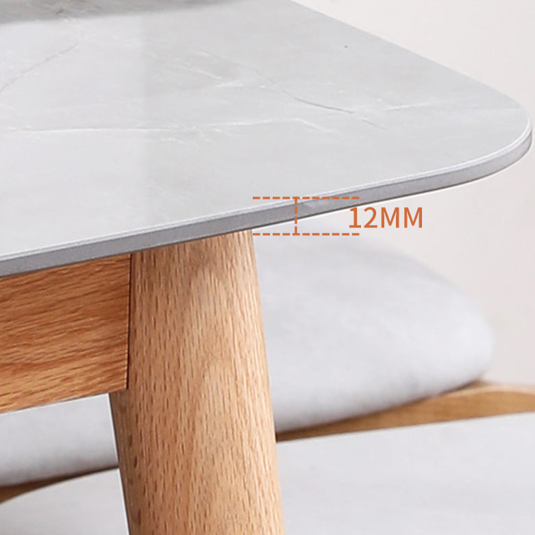 Mesa de comedor de piedra sinterizada rectangular muebles modernos con 4 patas para oficina