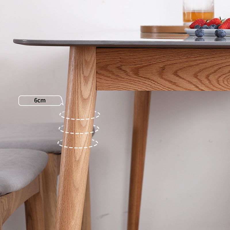 Mesa de comedor de piedra sinterizada rectangular muebles modernos con 4 patas para oficina