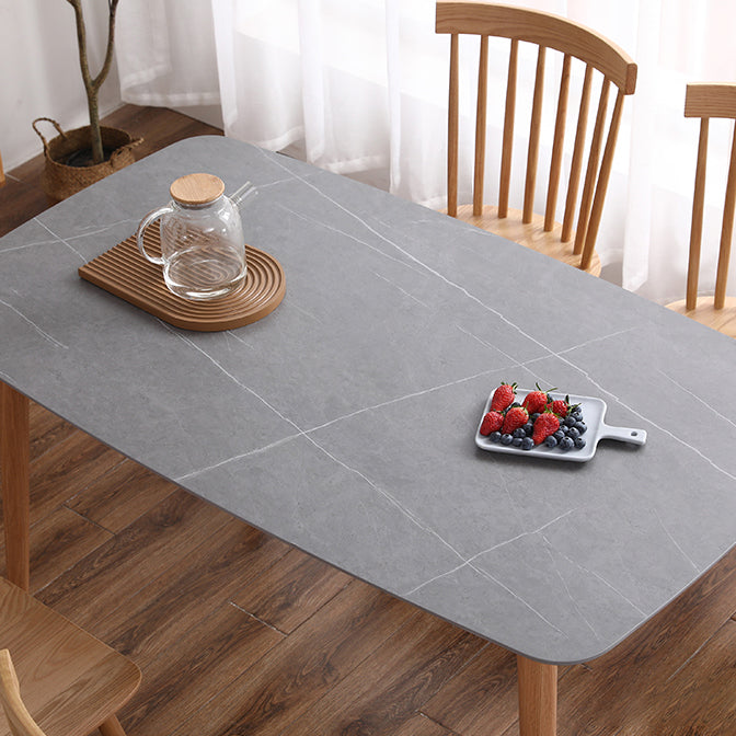 Mesa de comedor de piedra sinterizada rectangular muebles modernos con 4 patas para oficina