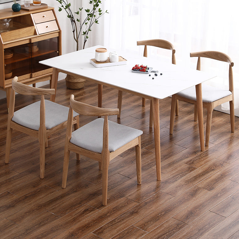 Mesa de comedor de piedra sinterizada rectangular muebles modernos con 4 patas para oficina