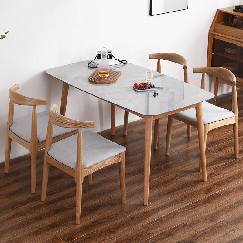 Rechteckige Sinterstein -Esstisch moderne Möbel mit 4 Beinen für Büro