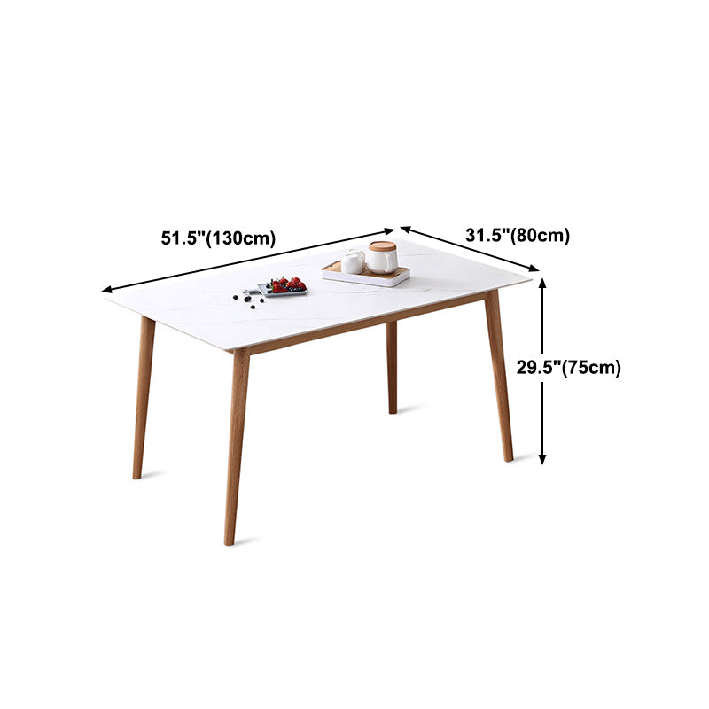 Mesa de comedor de piedra sinterizada rectangular muebles modernos con 4 patas para oficina