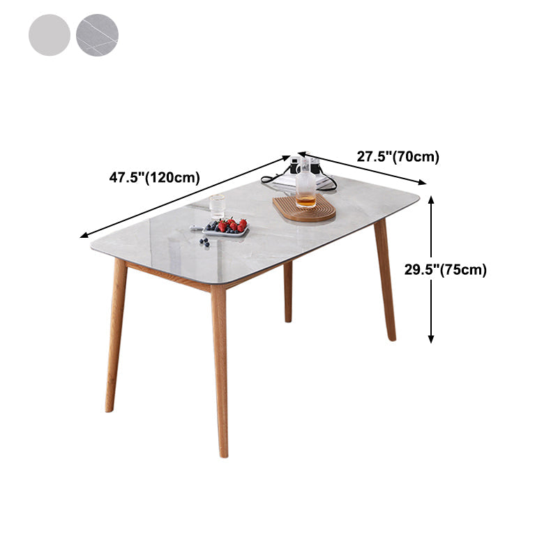 Mesa de comedor de piedra sinterizada rectangular muebles modernos con 4 patas para oficina
