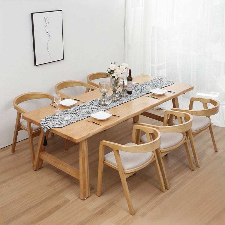 Pine Wood Dining Table Contemporary Rectangle Table with Sled Base 94.5"L x 39.4"W x 29.5"H Without Chairs Clearhalo 'Dining Tables & Seating' 'Dining Tables' 'dining_table' 'furn' 'furn_dining_table' 'Furniture' 'Kitchen & Dining Furniture' 5922394