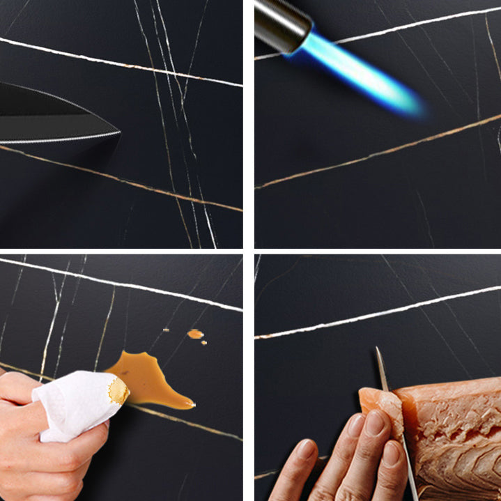 Tavolo da pranzo in pietra rettangolare tradizionale mobile da pranzo di lusso con base metallica