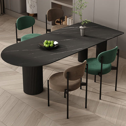 Freeform Sintered Stone Dining Table Modern Furniture with Tripod Base