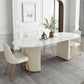 Traditional Luxury Dining Table Stone Dining Table with Double Pedestal