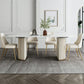 Traditional Luxury Dining Table Stone Dining Table with Double Pedestal