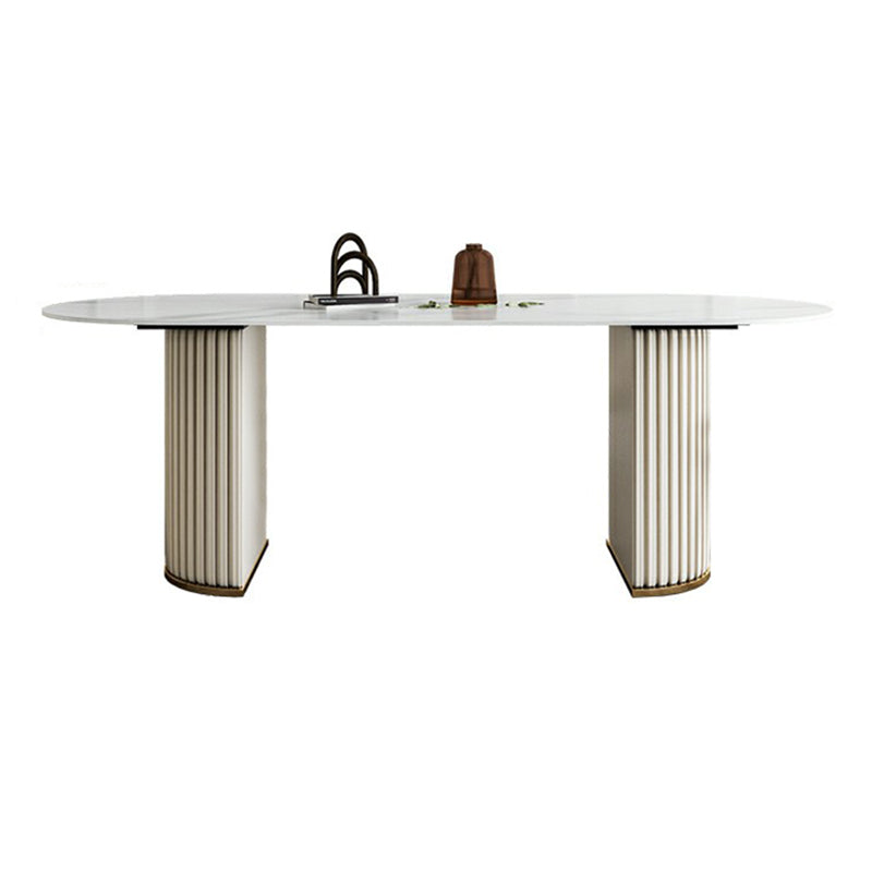 Mesa de comedor de lujo tradicional mesa de comedor con pedestal doble