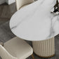 Traditional Luxury Dining Table Stone Dining Table with Double Pedestal