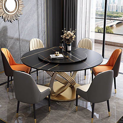 Traditional Luxury Dining Table Round Convertible Dining Table with Pedestal