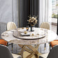 Traditional Luxury Dining Table Round Convertible Dining Table with Pedestal